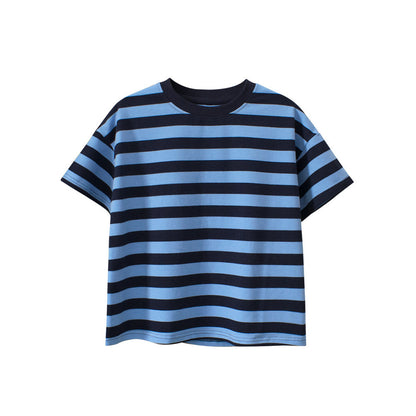 MyKids-USA® Children Boys And Girls’ Casual Striped Loose Short Sleeves T-Shirt In European And American Style For
