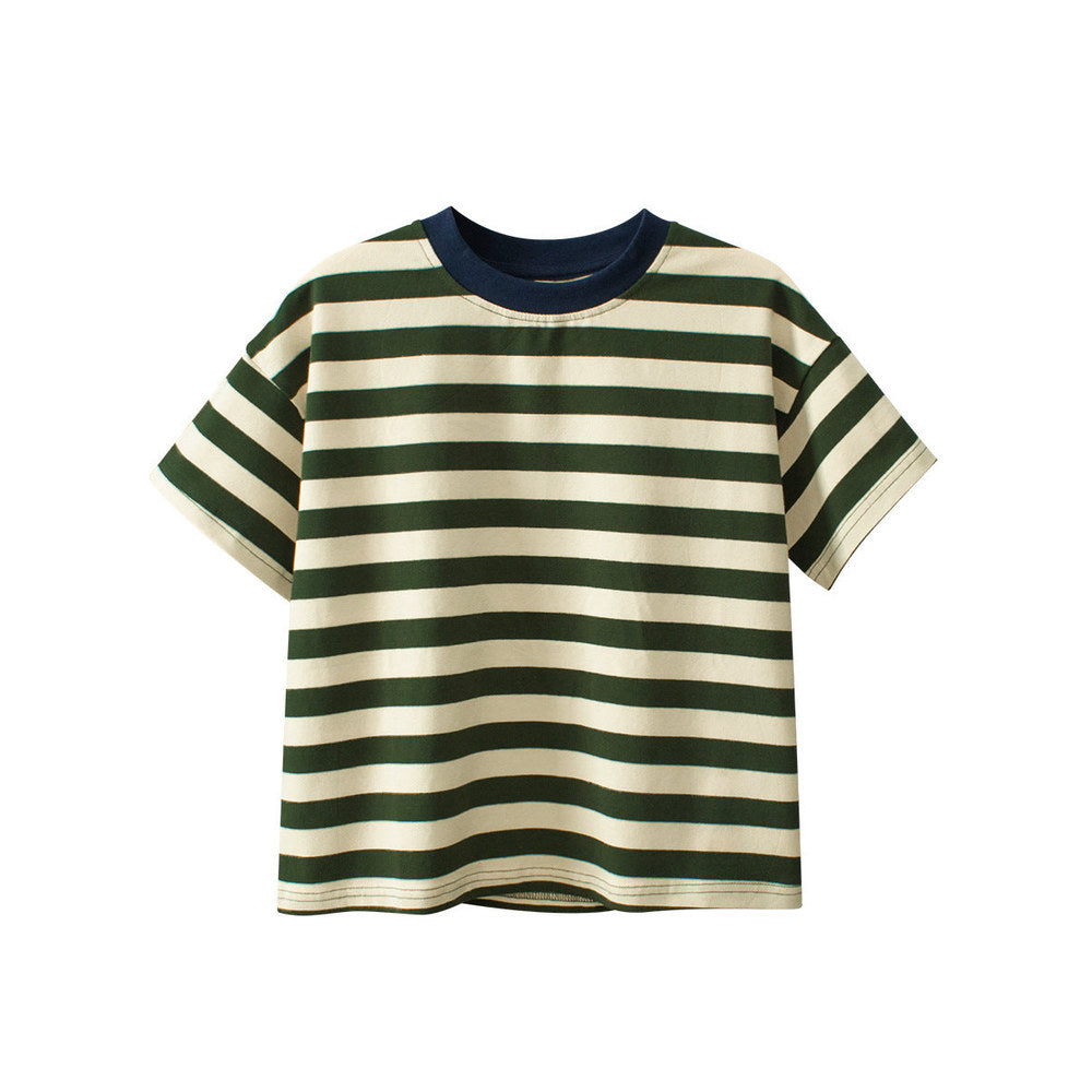 MyKids-USA® Children Boys And Girls’ Casual Striped Loose Short Sleeves T-Shirt In European And American Style For