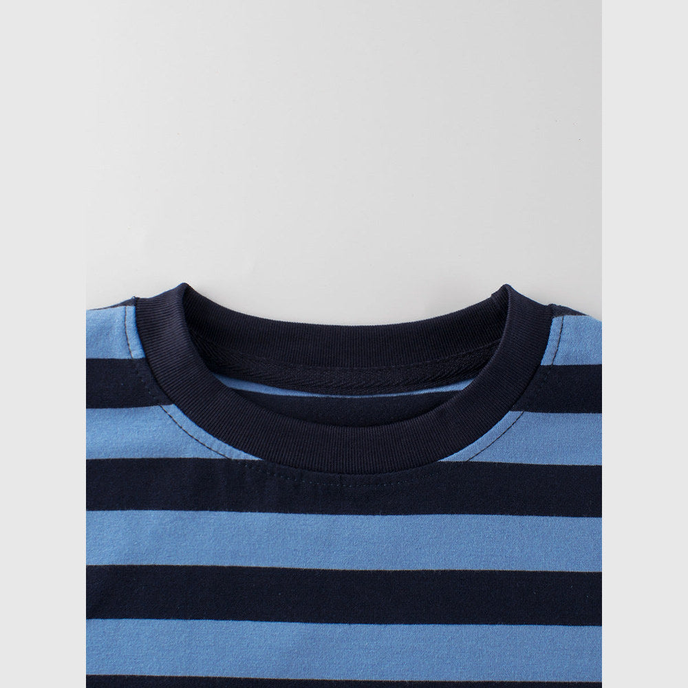 MyKids-USA® Children Boys And Girls’ Casual Striped Loose Short Sleeves T-Shirt In European And American Style For