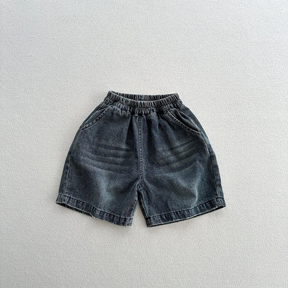 MyKids-USA® Unisex Street Fashion Cool And Casual Distressed Denim Shorts With A Soft And Thin Fabric