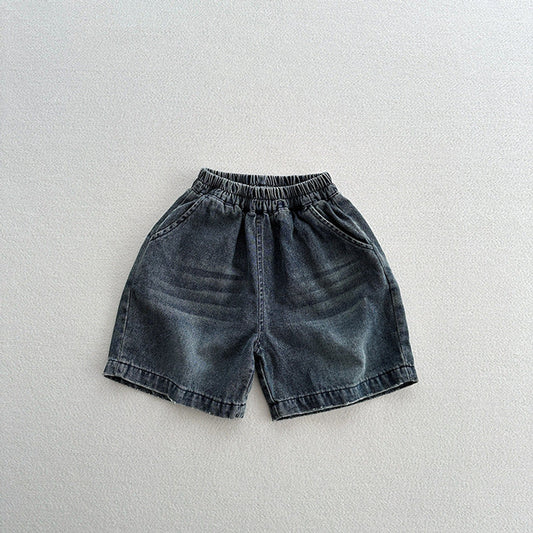 MyKids-USA® Unisex Street Fashion Cool And Casual Distressed Denim Shorts With A Soft And Thin Fabric