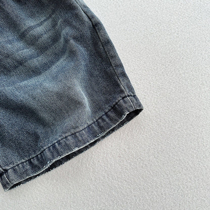 MyKids-USA® Unisex Street Fashion Cool And Casual Distressed Denim Shorts With A Soft And Thin Fabric