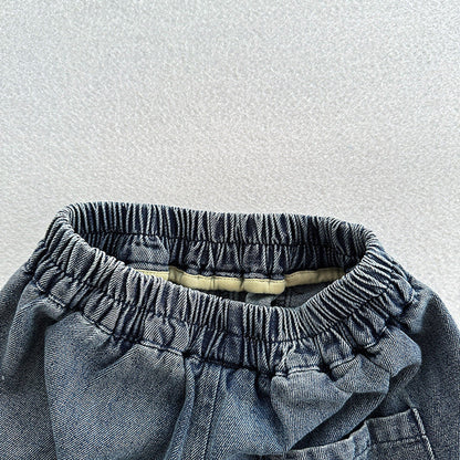 MyKids-USA® Unisex Street Fashion Cool And Casual Distressed Denim Shorts With A Soft And Thin Fabric