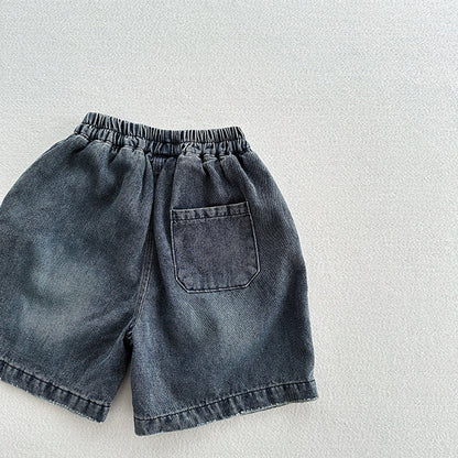 MyKids-USA® Unisex Street Fashion Cool And Casual Distressed Denim Shorts With A Soft And Thin Fabric