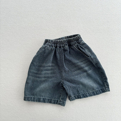 MyKids-USA® Unisex Street Fashion Cool And Casual Distressed Denim Shorts With A Soft And Thin Fabric