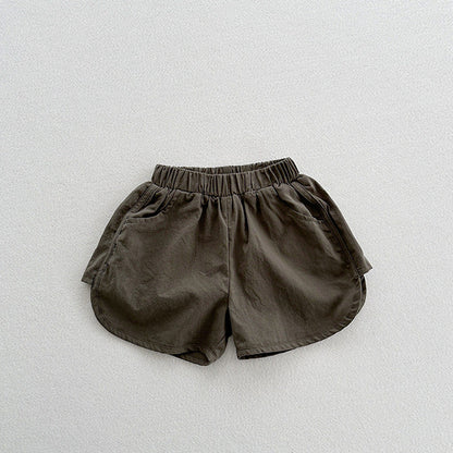 MyKids-USA® Unisex Casual Solid Color Cotton Shorts