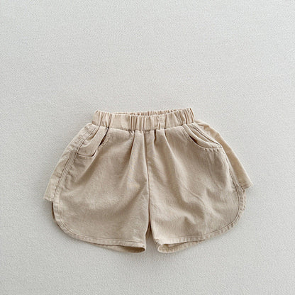 MyKids-USA® Unisex Casual Solid Color Cotton Shorts