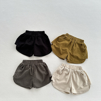 MyKids-USA® Unisex Casual Solid Color Cotton Shorts