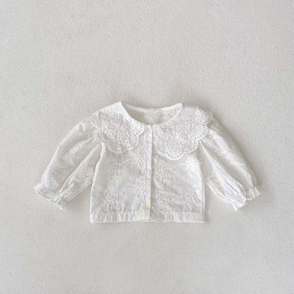 MyKids-USA® Baby Kids Girls Solid Color Floral Hollow Out Pattern Long Sleeves Shirt or Ruffle Overalls bodysuit – Sister Matching