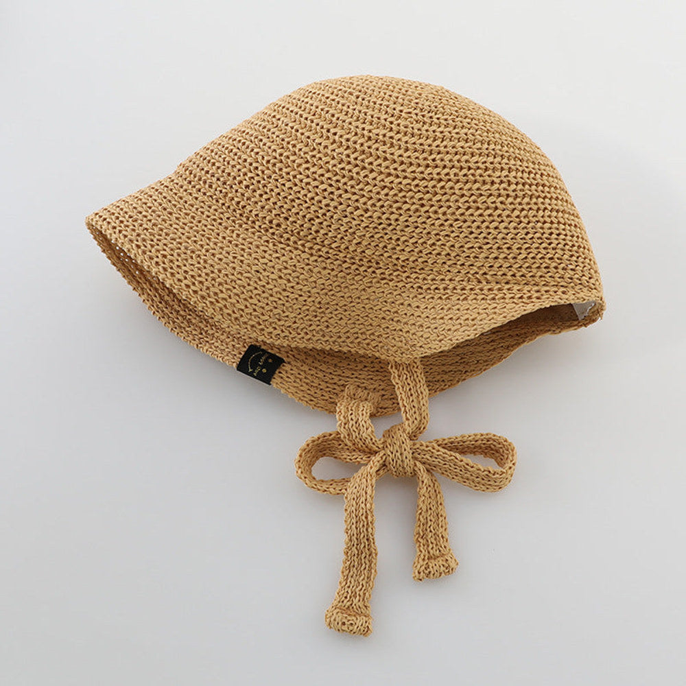 MyKids-USA® Summer Trendy Straw Hat For Girls, Baby Girl Sun Hat, Thin And Hollowed-Out Design Fisherman Hat