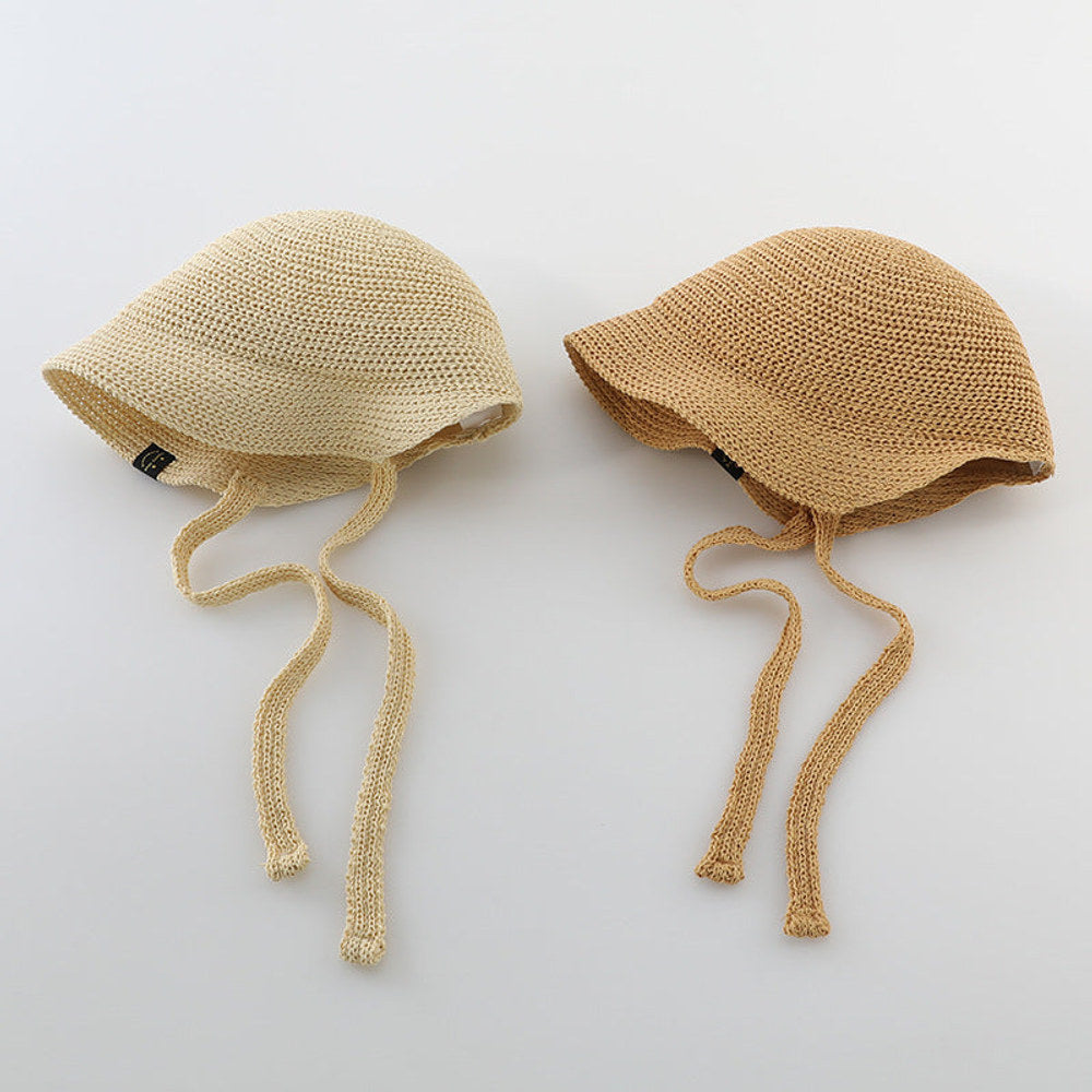 MyKids-USA® Summer Trendy Straw Hat For Girls, Baby Girl Sun Hat, Thin And Hollowed-Out Design Fisherman Hat