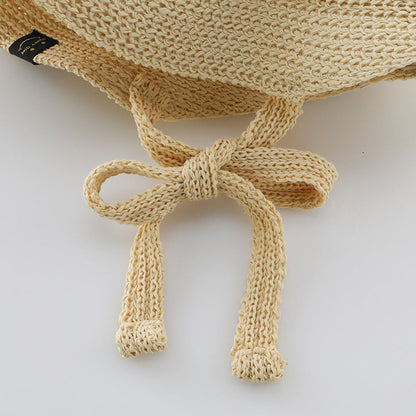 MyKids-USA® Summer Trendy Straw Hat For Girls, Baby Girl Sun Hat, Thin And Hollowed-Out Design Fisherman Hat