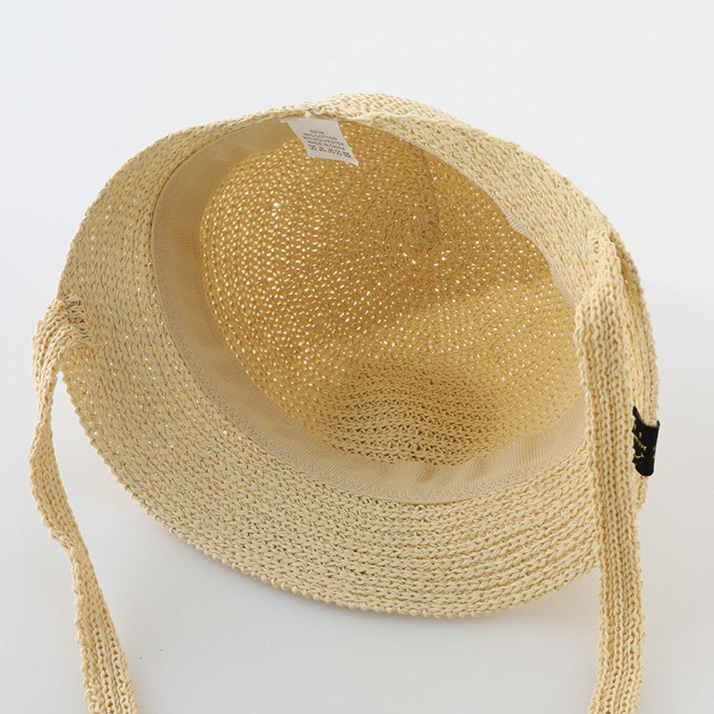 MyKids-USA® Summer Trendy Straw Hat For Girls, Baby Girl Sun Hat, Thin And Hollowed-Out Design Fisherman Hat