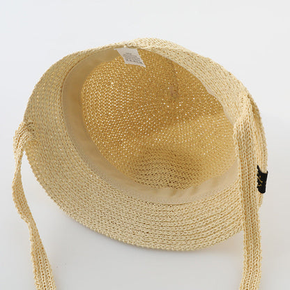 MyKids-USA® Summer Trendy Straw Hat For Girls, Baby Girl Sun Hat, Thin And Hollowed-Out Design Fisherman Hat