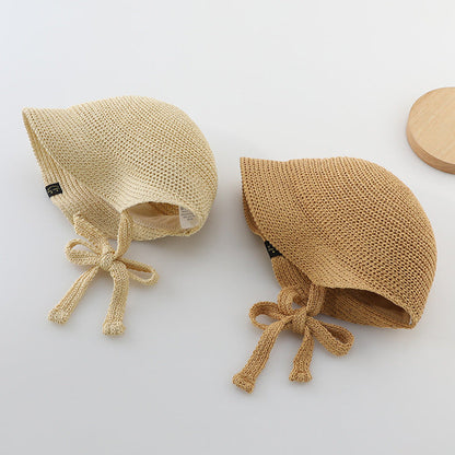 MyKids-USA® Summer Trendy Straw Hat For Girls, Baby Girl Sun Hat, Thin And Hollowed-Out Design Fisherman Hat