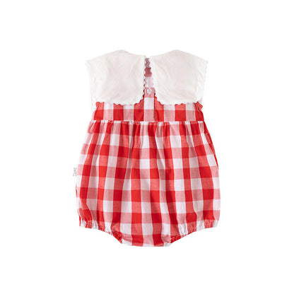 MyKids-USA® Baby Kids Girls Sleeveless Crew Neck Color Patchwork Flowers Embroidery Pattern bodysuit
