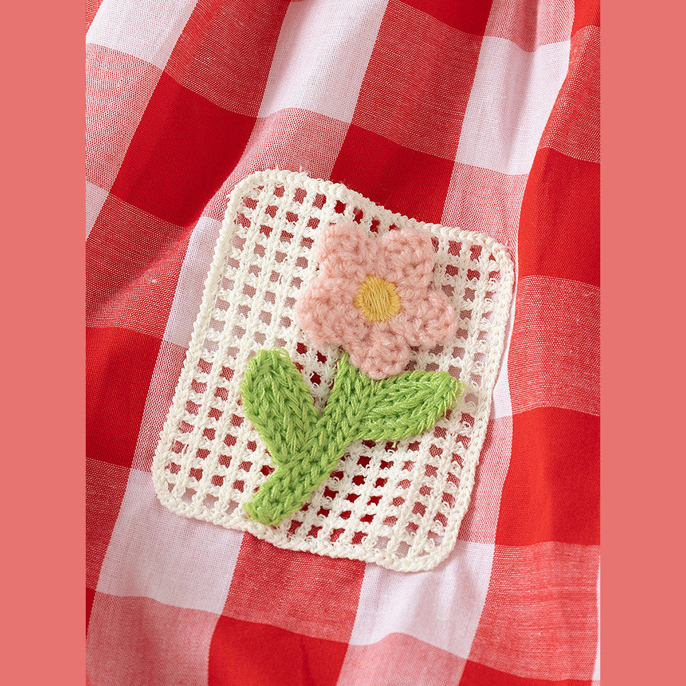 MyKids-USA® Baby Kids Girls Sleeveless Crew Neck Color Patchwork Flowers Embroidery Pattern bodysuit