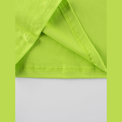 MyKids-USA® Baby Kids Unisex Solid Color Green T-Shirt In European And American Style