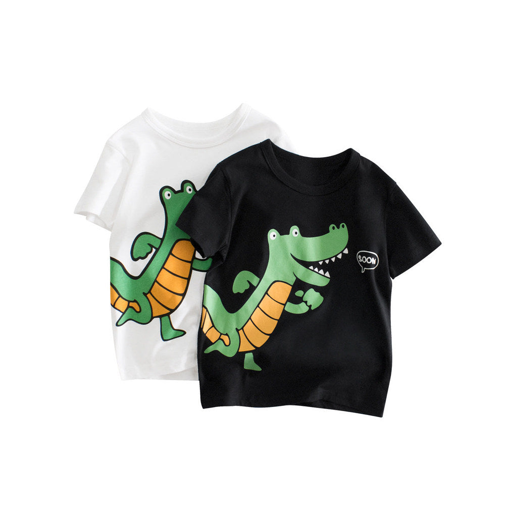 MyKids-USA® Boys’ Cartoon Crocodile Pattern T-Shirt In European And American Style