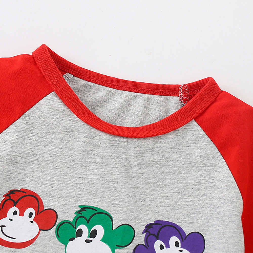 MyKids-USA® Baby Kids Boys Cute Monkey Cartoon Pattern T-Shirt And Shorts Clothing Set