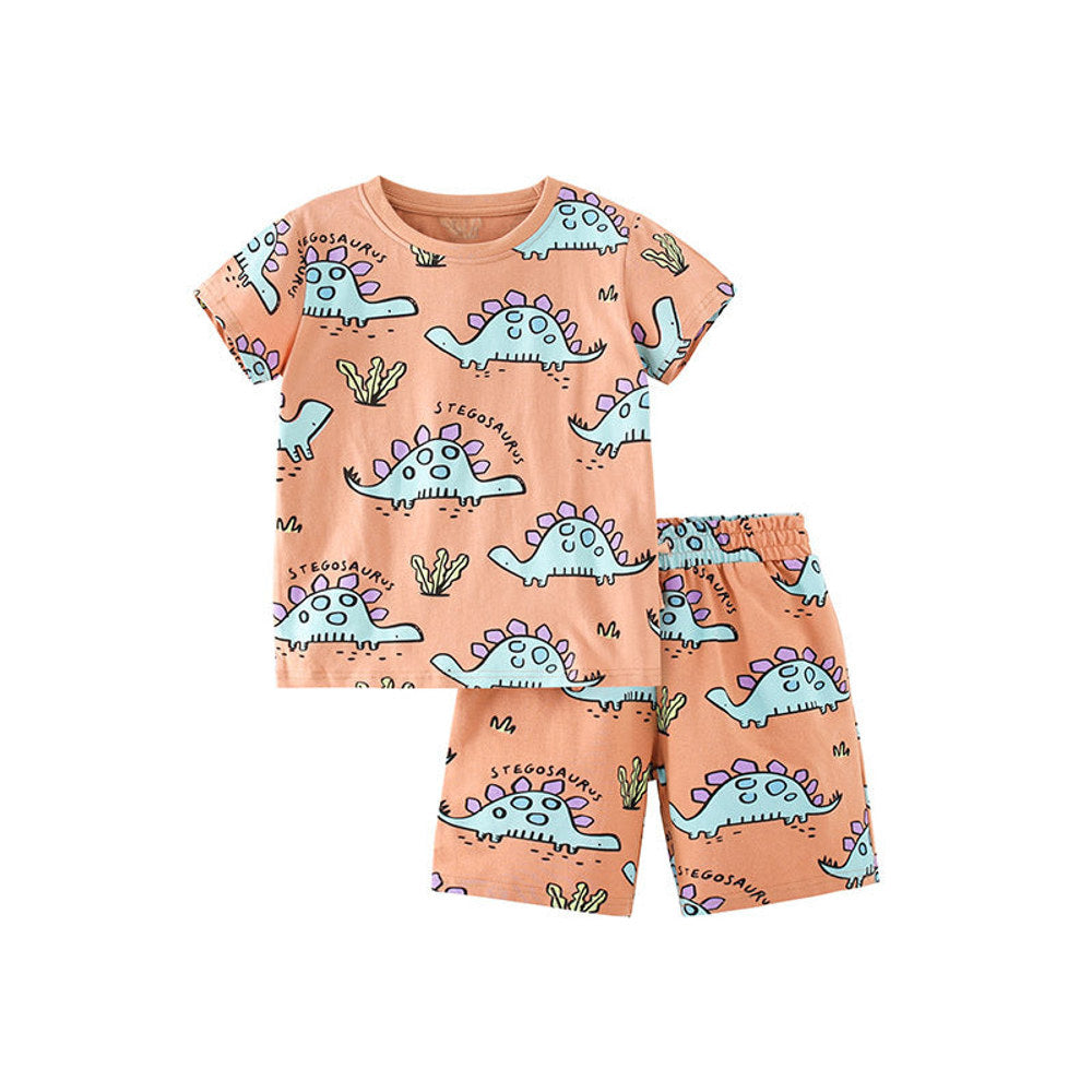 MyKids-USA® Baby Kids Boys Dinosaur Cartoon Pattern T-Shirt And Shorts Clothing Set