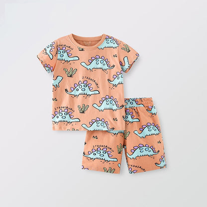 MyKids-USA® Baby Kids Boys Dinosaur Cartoon Pattern T-Shirt And Shorts Clothing Set