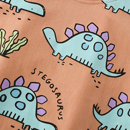 MyKids-USA® Baby Kids Boys Dinosaur Cartoon Pattern T-Shirt And Shorts Clothing Set