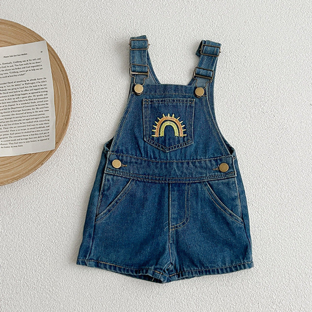 MyKids-USA® Design Boys And Girls Rainbow Pattern Sleeveless Strap bodysuit or Dress – Denim Brother And – Sister Matching