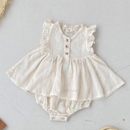 MyKids-USA® Best Quality Baby Girls Fly Sleeves Simple Style Top Dress And Bloomers Clothing Set