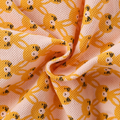 MyKids-USA® New Design Girls’ Numerous Rabbits Pattern Turn-Down Collar Short Sleeves Dress