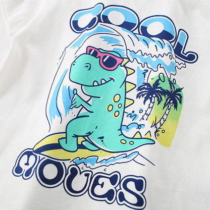 MyKids-USA® Baby Kids Boys Refreshing Dinosaurs Cartoon Pattern T-Shirt And Shorts Clothing Set
