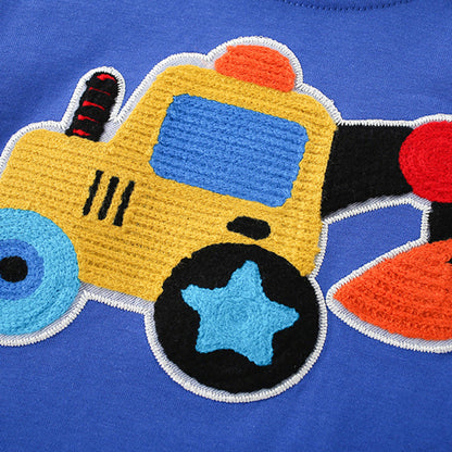 MyKids-USA® Boys’ Cartoon Digger Pattern Short Sleeves T-Shirt In European And American Style