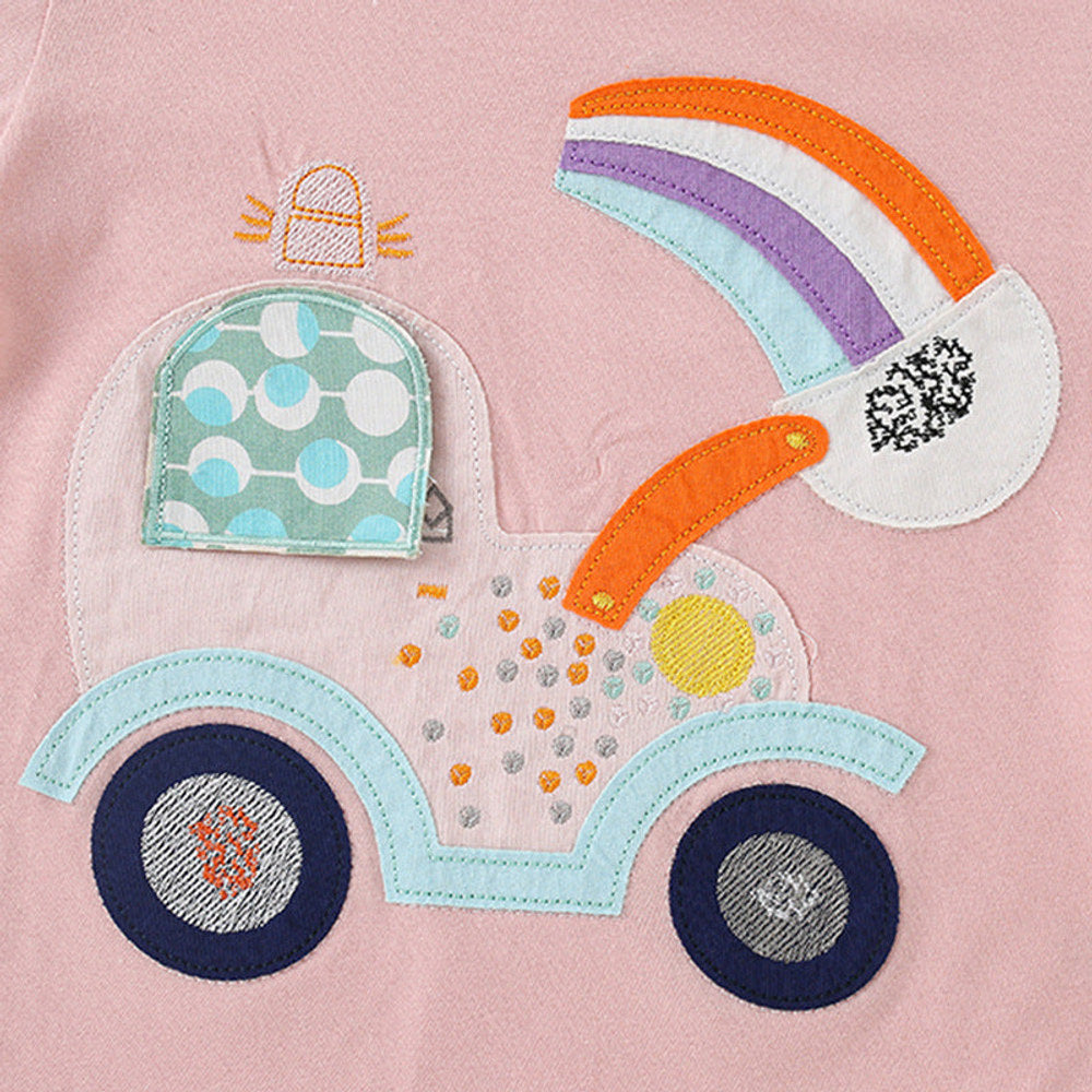 MyKids-USA® Girls’ Cartoon Rainbow Digger Pattern Short Sleeves T-Shirt In European And American Style