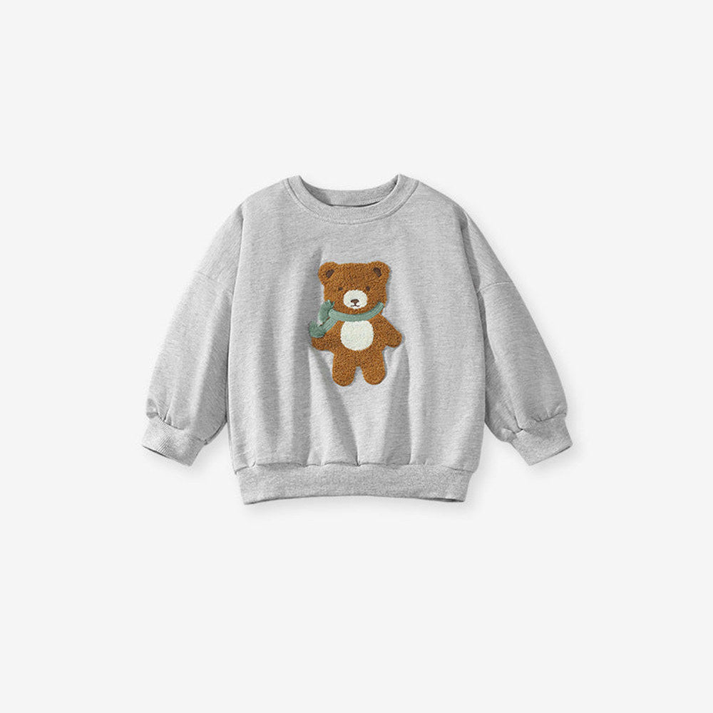 MyKids-USA® Girls Teddy Bear Pattern Long Sleeves Top Sweatshirt And Black Pants Clothing Set