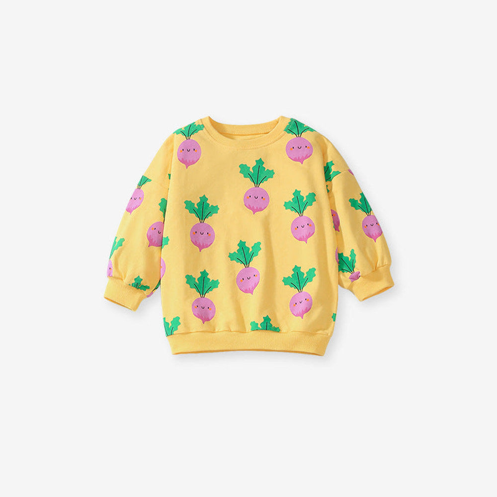 MyKids-USA® Girls Cute Turnip Cartoon Pattern Long Sleeves Top Sweatshirt And Pants Clothing Set
