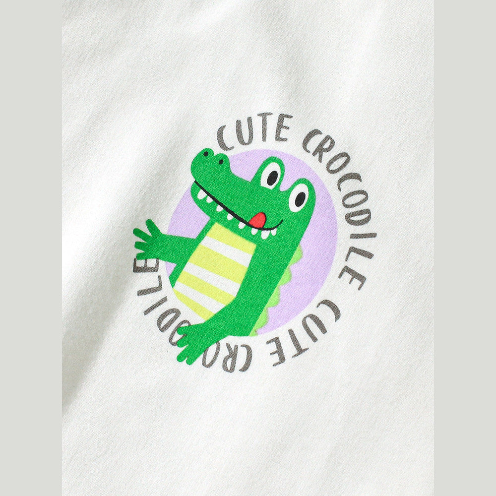 MyKids-USA® Girls Simple Crocodile Logo Long Sleeves Crew Neck Top Sweatshirt And Pants Clothing Set