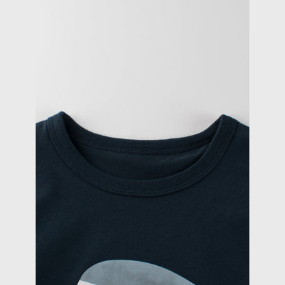 MyKids-USA® Boys’ Cartoon Baby Shark Pattern T-Shirt In European And American Style