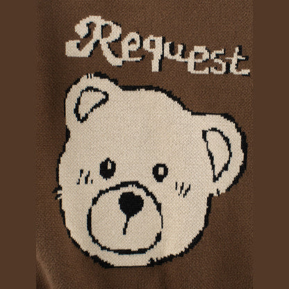 MyKids-USA® Baby Girls Kids Cute Teddy Bear Pattern Crew Neck Long Sleeves Knitted Sweatshirt Pullover
