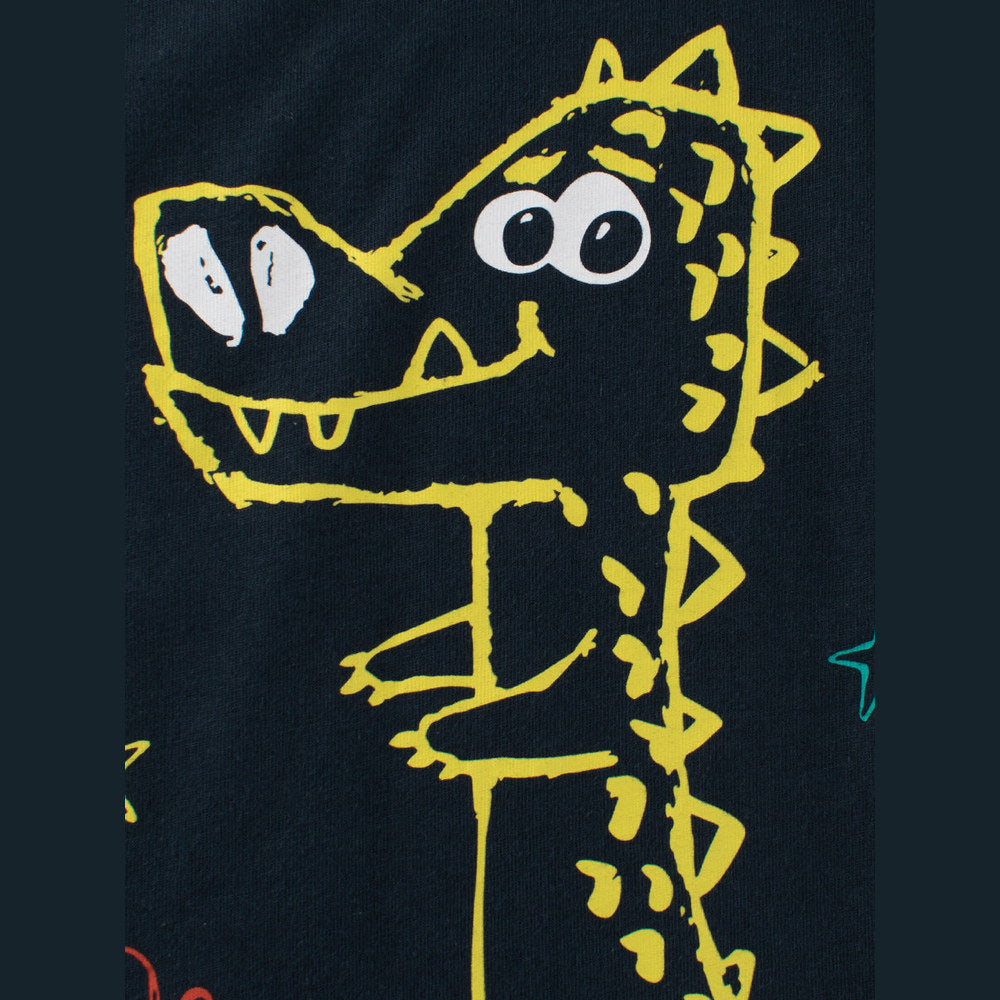 MyKids-USA® Boys’ Cartoon Dinosaur And Letters Pattern T-Shirt In European And American Style