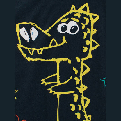 MyKids-USA® Boys’ Cartoon Dinosaur And Letters Pattern T-Shirt In European And American Style