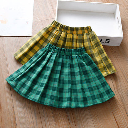 MyKids-USA® Kids Girls Plaid Casual Preppy Skirt