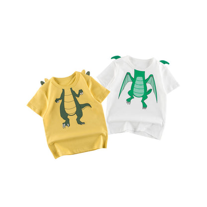 MyKids-USA® Boys’ Cartoon Dragon Pattern T-Shirt In European And American Style