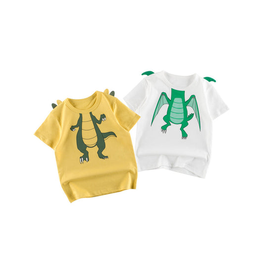 MyKids-USA® Boys’ Cartoon Dragon Pattern T-Shirt In European And American Style
