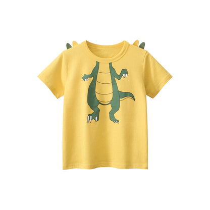 MyKids-USA® Boys’ Cartoon Dragon Pattern T-Shirt In European And American Style