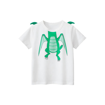 MyKids-USA® Boys’ Cartoon Dragon Pattern T-Shirt In European And American Style