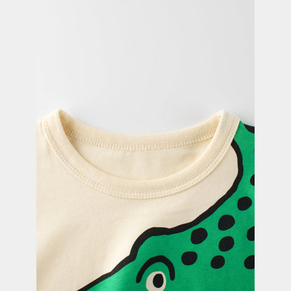MyKids-USA® Boys’ Cartoon Alligator Print T-Shirt In European And American Style