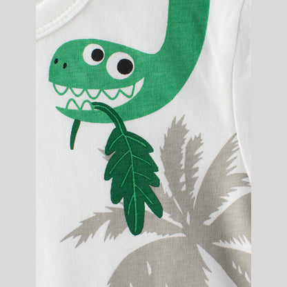 MyKids-USA® Boys’ Cartoon Dinosaur And Letters Pattern T-Shirt In European And American Style