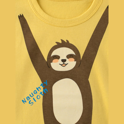 MyKids-USA® Boys’ Cartoon Naughty Monkey And Letters Print T-Shirt In European And American Style