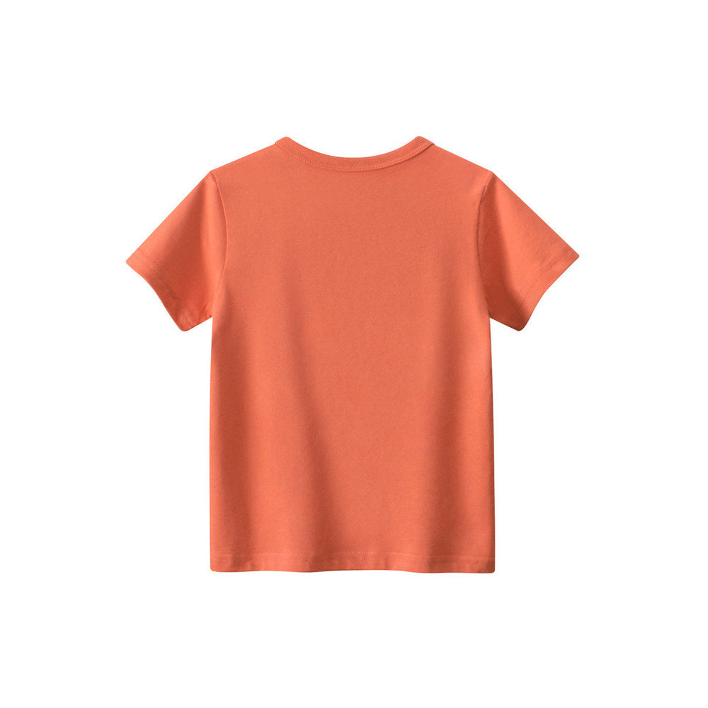 MyKids-USA® Boys’ Cartoon Seaside Cat And Letters Print T-Shirt In European And American Style
