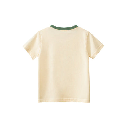 MyKids-USA® Boys’ Cartoon Dinosaur And Teddy Print T-Shirt In European And American Style